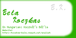 bela koczkas business card